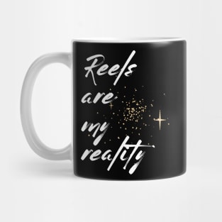 REELS ARE MY REALITY - BLACK AND WHITE GRAFFITI Mug